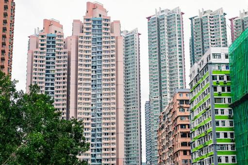 香港・カラフルな住宅(奧運駅付近) 香港・カラフルな住宅(奧運駅付近) 香港,都市,風景の写真素材