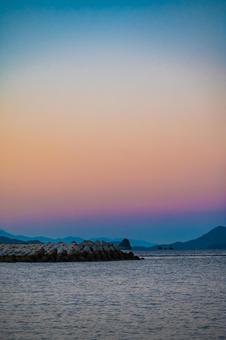 四国　愛媛県　星の浦海浜公園の朝の写真