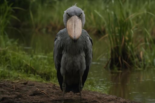 静かに佇むハシビロコウ 静かに佇むハシビロコウの写真
