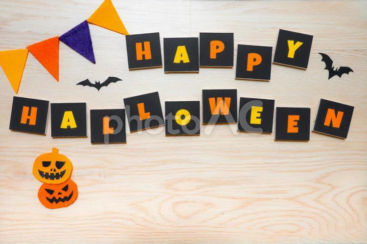 木目背景のハロウィンデザイン ハロウィン,ジャックオランタン,万聖節前夜の写真素材