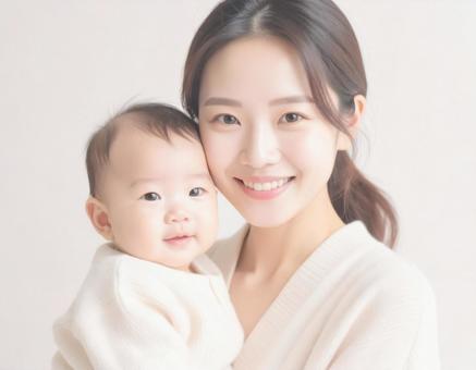 抱っこする親子の写真