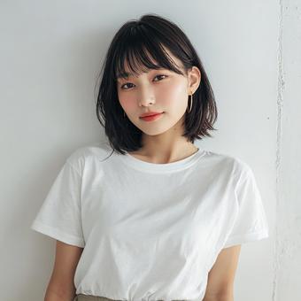 魅力的なカジュアルな日本人女性 魅力的なカジュアルな日本人女性の写真