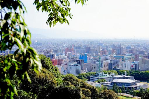 松山城から望む松山市の風景 松山城,松山観光,松山市の写真素材