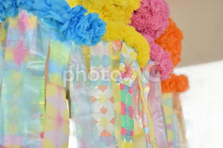 色鮮やかな七夕飾り　2 七夕飾り,色鮮やか,七夕の写真素材