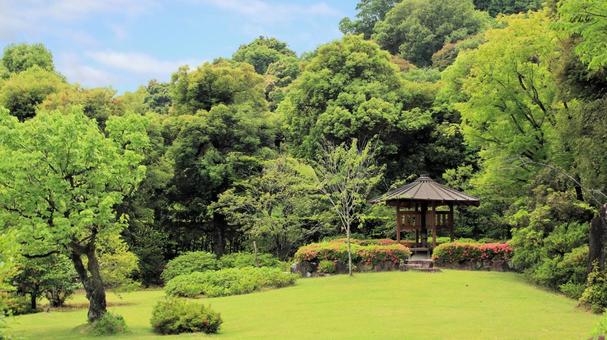 日本庭園有楽苑内の東屋 日本庭園有楽苑内の東屋の写真