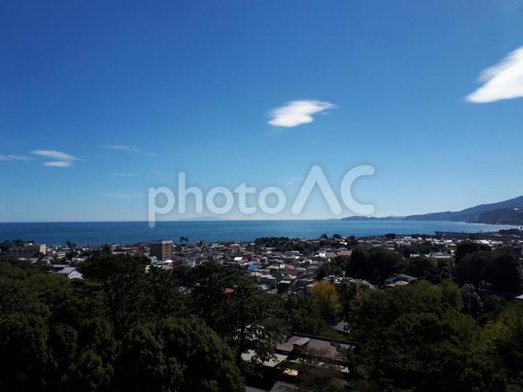 小田原城からの景色③ 小田原城,雲,神奈川の写真素材
