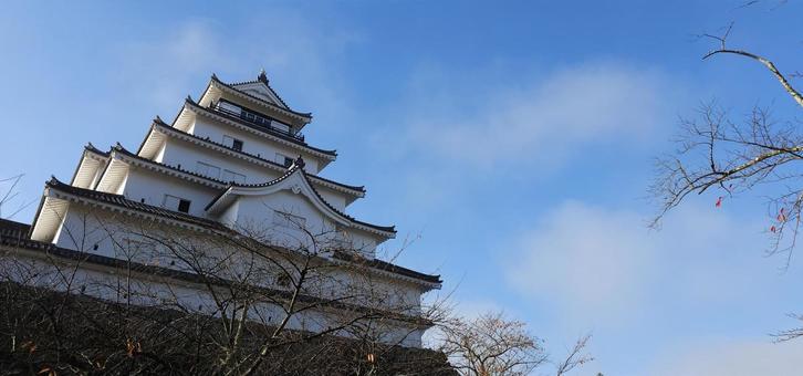鶴ヶ城　朝の風景 風景,人気,早朝の写真素材