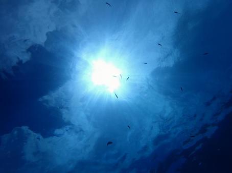 海に差し込む光 空,海,自然の写真素材