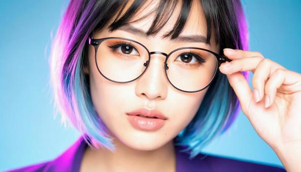 眼鏡をかけた知的で真面目そうな若い女性 眼鏡をかけた知的で真面目そうな若い女性の写真
