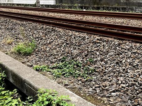 線路 線路 線路,石,電車の写真素材