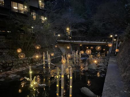 黒川温泉 ライトアップ 黒川温泉 ライトアップの写真