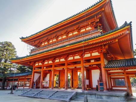 【京都府】京都市・平安神宮 平安神宮,應天門,京都府の写真素材