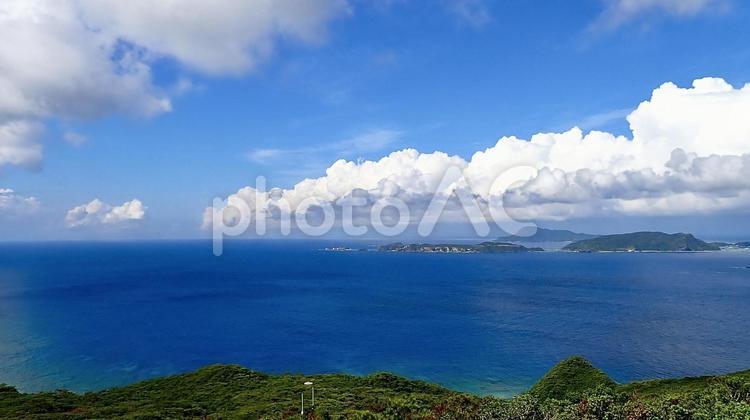 慶良間諸島渡嘉敷島の照山展望台からの風景 照山展望台,渡嘉敷,海の写真素材