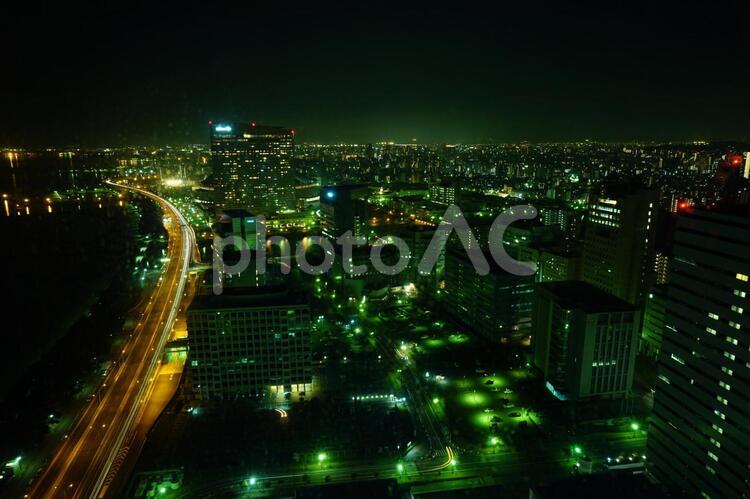 福岡の福岡タワーからの夜景2 福岡タワー,夜景,夜の写真素材