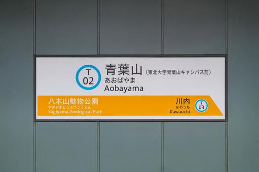 青葉山駅 駅名標 青葉山駅 駅名標の写真