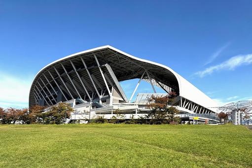 ピースウイング秋 広島市,秋,太田川の写真素材