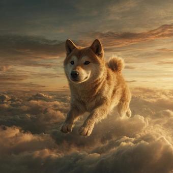 雲の上の犬 雲の上の犬の写真