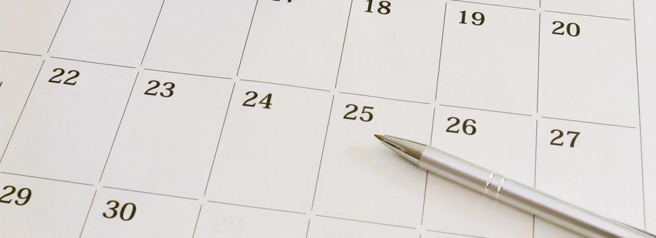 ペンとカレンダー　バナー　スケジュール ビジネス,バナー,カレンダーの写真素材