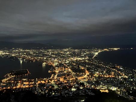 函館の宵景 函館,函館山,ロープウェイの写真素材