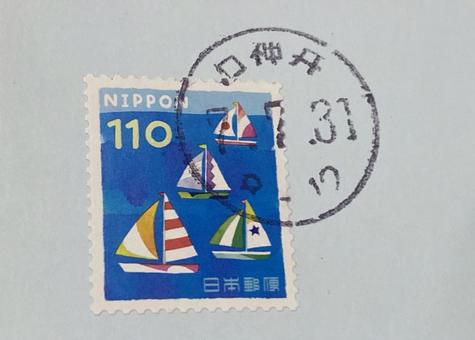 切手　消印　使用済み切手 切手,消印,使用済み切手の写真素材