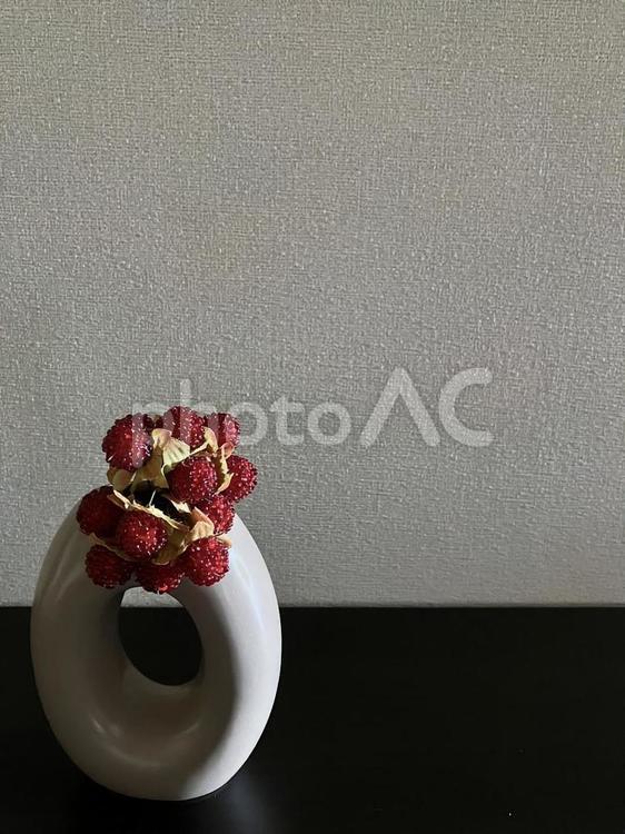 赤い実と花瓶 赤,実,フェイクの写真素材