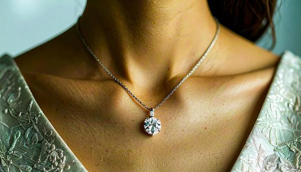 キュービックジルコニアのネックレス キュービックジルコニアのネックレスの写真