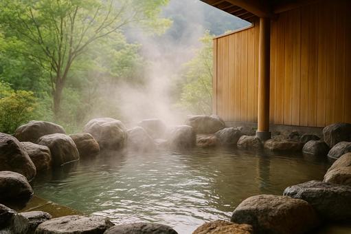 緑に囲まれた露天風呂 緑に囲まれた露天風呂の写真