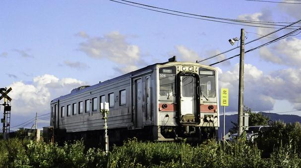 北一已駅を発車したキハ54 北一已駅を発車したキハ54 北一已駅,キハ54,留萌線の写真素材