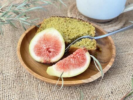 いちじくとパウンドケーキ パウンドケーキ,いちじく,お菓子の写真素材