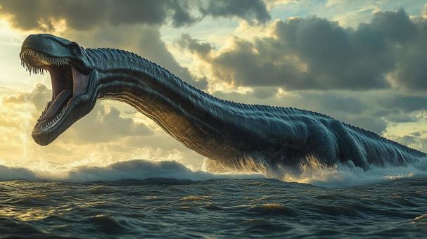 海上のエラスモサウルス3 海上のエラスモサウルス3の写真