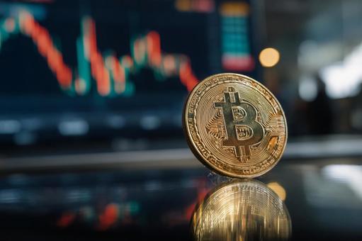 金色のビットコインが示す仮想通貨市場 金色のビットコインが示す仮想通貨市場の写真