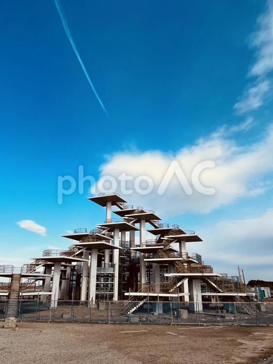 富津岬展望台 風景,空,鉄塔の写真素材