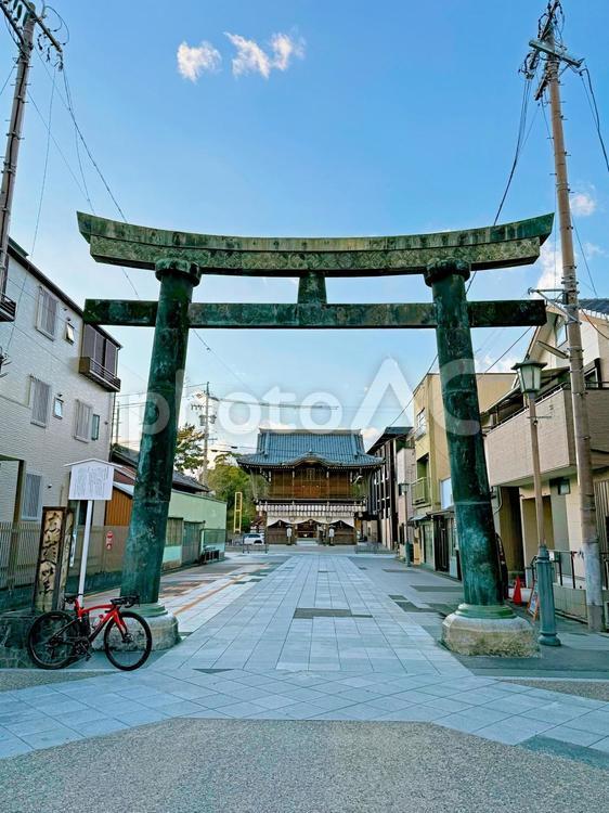 桑名宗社（春日神社）の青銅鳥居 桑名宗社,鳥居,銅製の写真素材