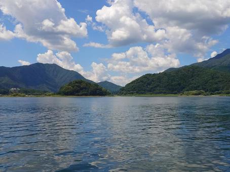 河口湖 河口湖,山梨県,富士山北麓の写真素材