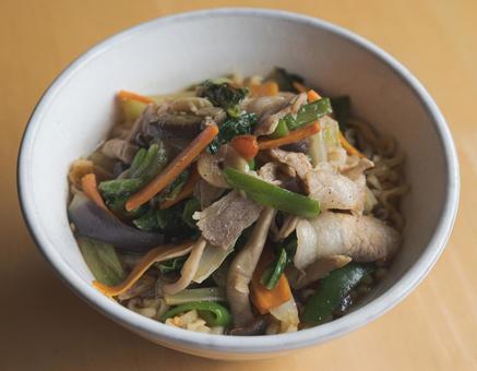 野菜インスタントラーメン3 ランチ,麺類,ラーメンの写真素材