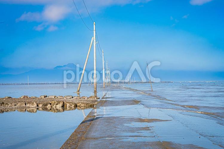 熊本県　宇土市　長部田海床路の風景 長部田海床路,宇土,海中道路の写真素材