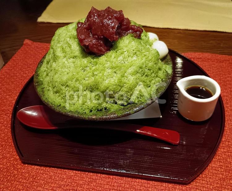 抹茶のかき氷 かき氷,氷菓,抹茶の写真素材