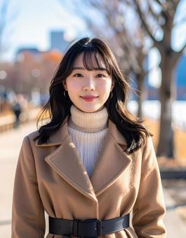 冬・コート姿の彼女 冬・コート姿の彼女の写真