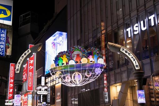 渋谷の商店街 渋谷の商店街 渋谷,商店街,ナイトの写真素材