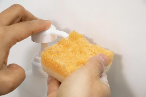 食器用洗剤 スポンジ 食器用洗剤,スポンジ,洗剤の写真素材
