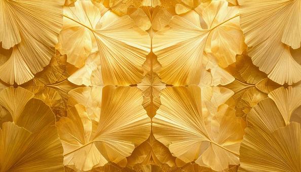 黄金の葉のシンメトリー模様 黄金の葉のシンメトリー模様の写真