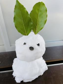 雪だるま　うさぎ 雪だるま,雪,冬の写真素材