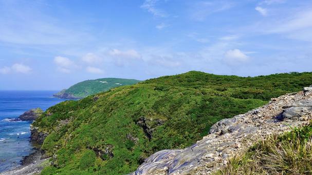 座間味島のウナジノサチ展望台からの風景 座間味島のウナジノサチ展望台からの風景 ウナジノサチ,展望台,海の写真素材