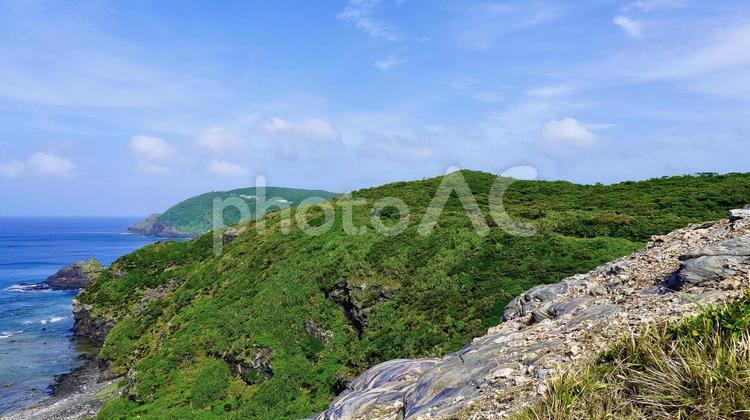 座間味島のウナジノサチ展望台からの風景 ウナジノサチ,展望台,海の写真素材