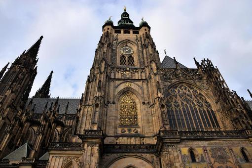 プラハ城、聖ヴィート大聖堂の威容﻿の写真