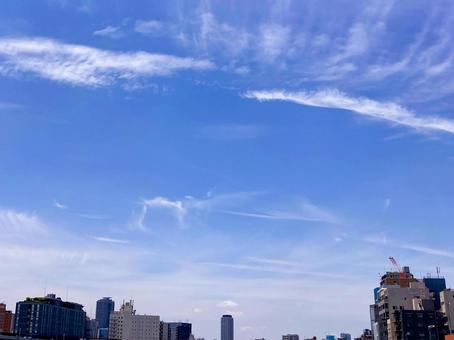 夏空 夏空 夏空,雲,白の写真素材