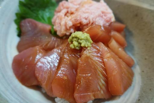 マグロねぎとろ丼（アップ） マグロ,鮪,まぐろの写真素材