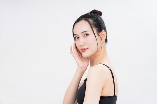 若い女性のビューティ 若い女性のビューティ スキンケア,女性,ビューティの写真素材