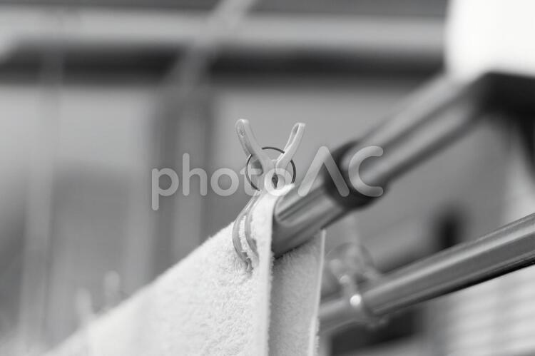 洗濯　白黒 洗濯,洗濯ばさみ,せんたくの写真素材