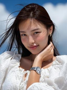 柔らかな風が吹き抜ける、美しい女性 柔らかな風が吹き抜ける、美しい女性の写真